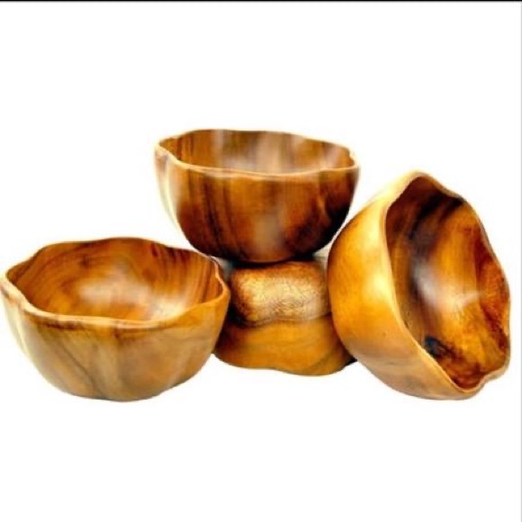 Pacific Merchants acacia ware 6” flared wood bowl salad snacks decor 11 AVAIL - Picture 1 of 5